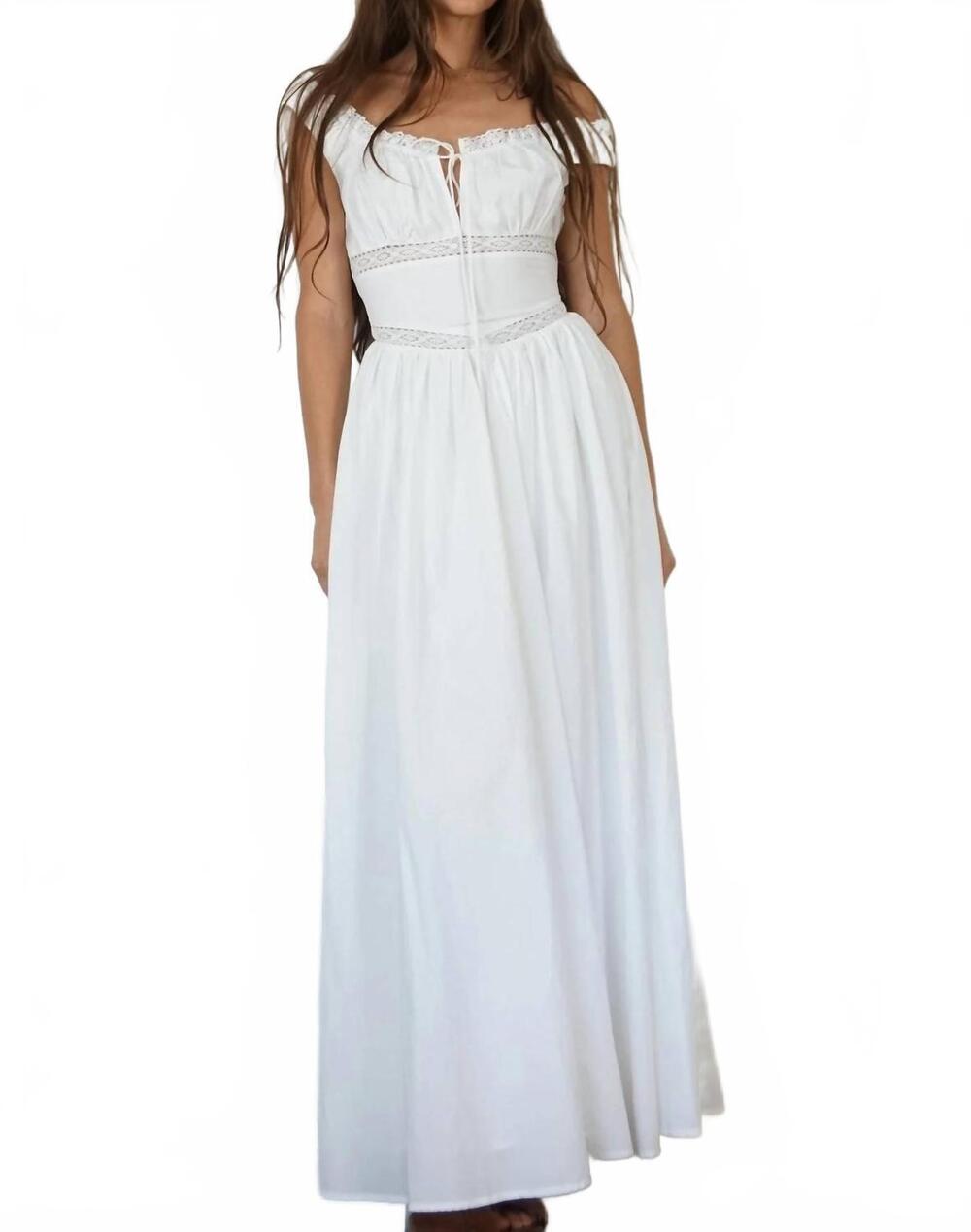 NEW SHANI belle corset detail maxi dress in white